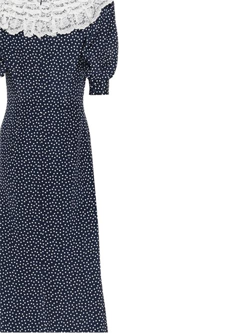 Polka dot print silk dress with lace detail ALESSANDRA RICH | FABX4025F45101944